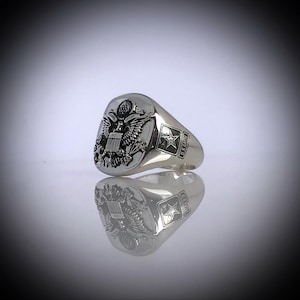 United States Army Eagle Bespoke Sterling Silver Ring By  Sir Yes Sir