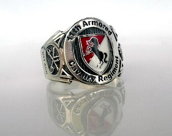 11th Armored Cavalry Cigar Band Ring