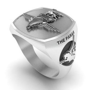 Royal British Army Parachute Regiment Bespoke Silver Ring