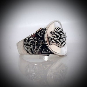 Sterling Silver Motorcycle Club Ring