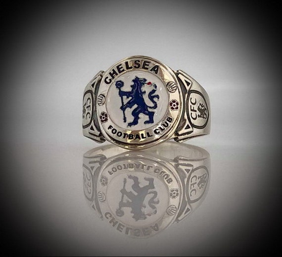 thumbnail image 2 of Chelsea FC Stainless Steel Cut-Out Ring - Official Licensed Football Fan Jewelry (Size R) 2 of 13