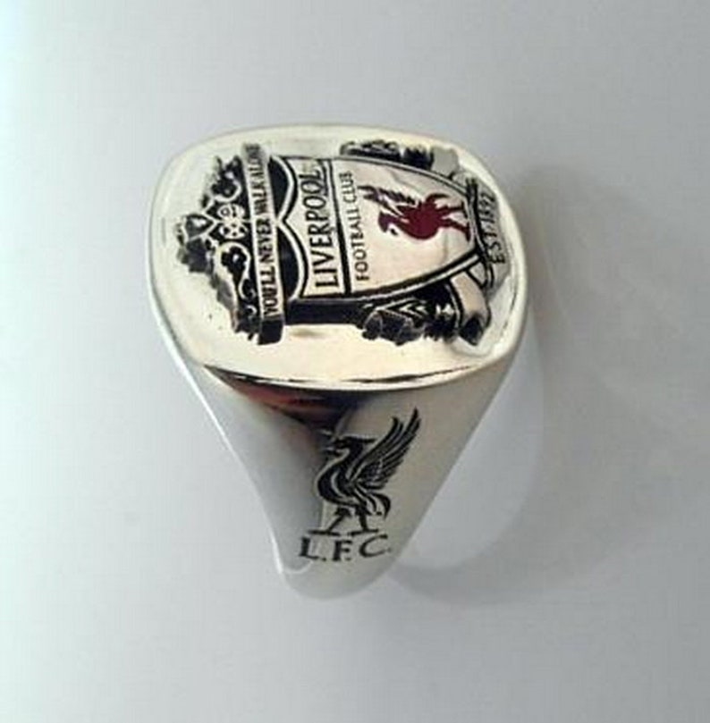 Liverpool FC Club Ring Bespoke Sterling Silver Ring Etsy