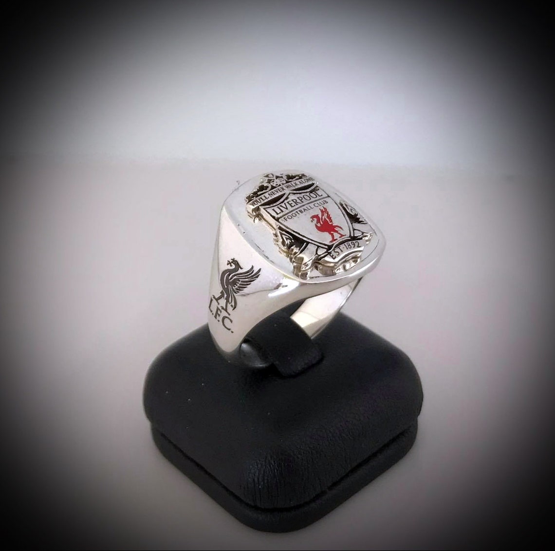 Liverpool FC Club Ring Bespoke Sterling Silver Ring Etsy