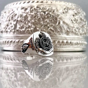 Royal Engineers Bespoke Oxidized Silver Ring By Sir Yes Sir