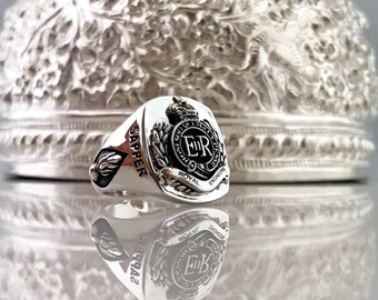 Royal Engineers Bespoke Oxidized Silver Ring By Sir Yes Sir