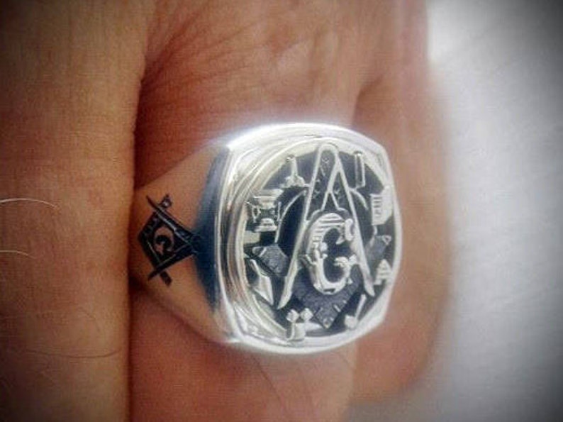 Masonic Silver Ring by Sir Yes Sir - Etsy