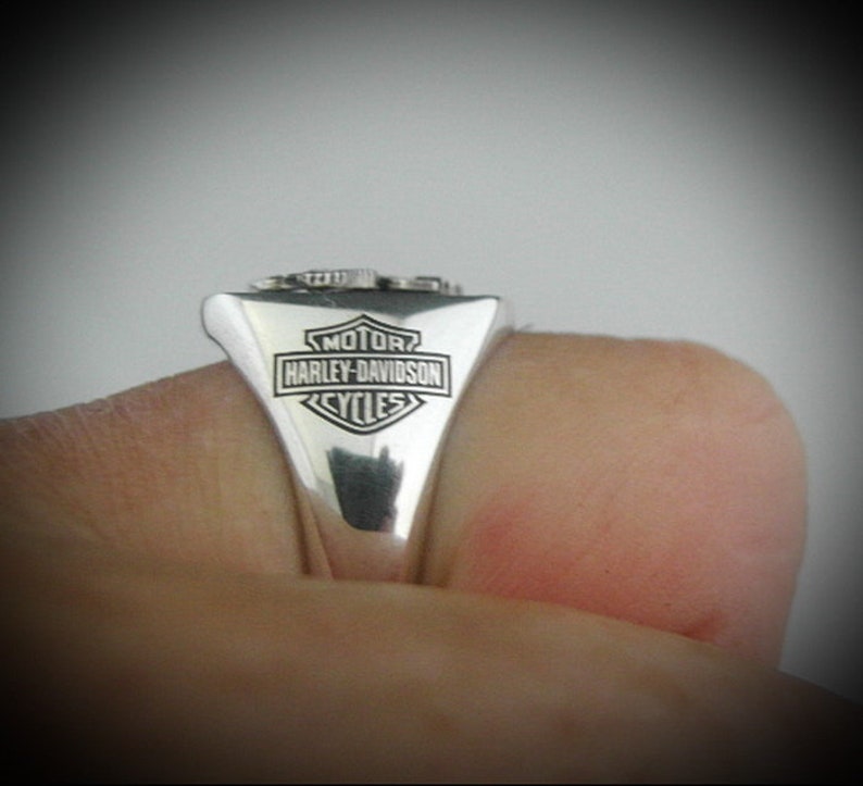 Sterling Silver Motorcycle Club Ring Etsy