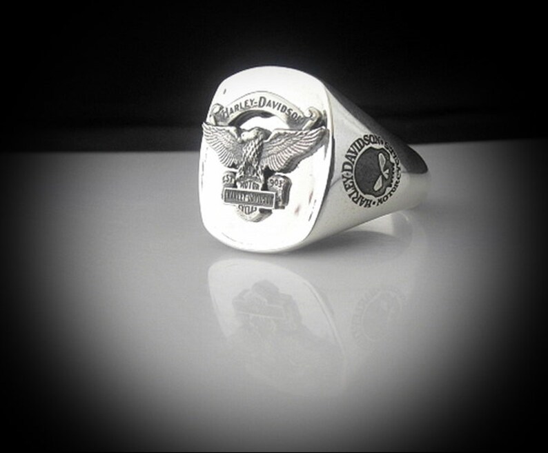 Sterling Silver Motorcycle Club Ring Etsy