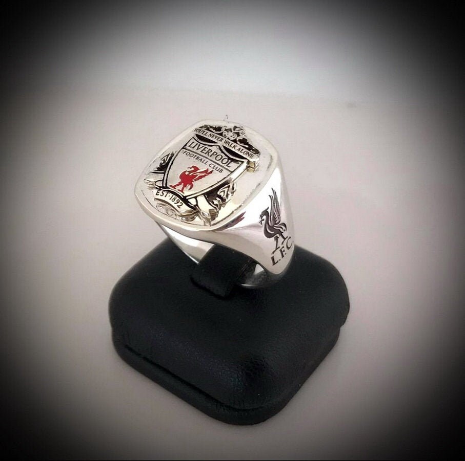 Liverpool FC Club Ring Bespoke Sterling Silver Ring Etsy