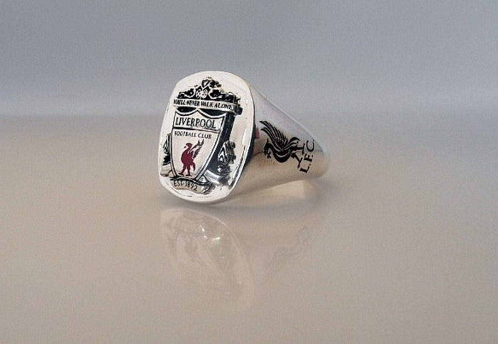 Liverpool FC Club Ring Bespoke Sterling Silver Ring Etsy