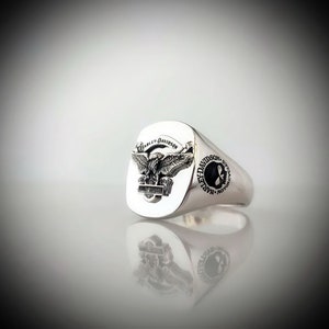 Sterling Silver Motorcycle Club Ring