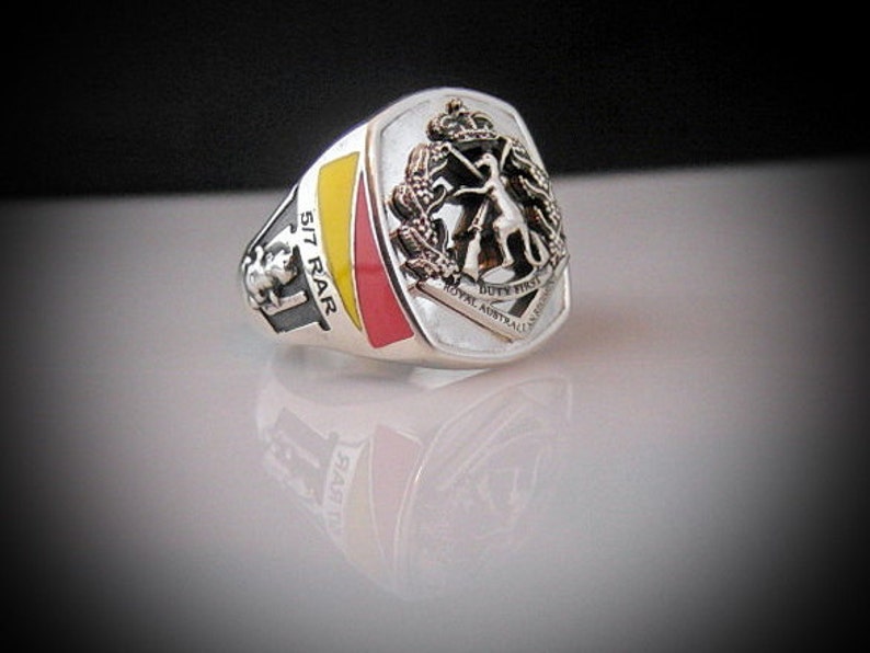 Australian Army 5/7 RAR Bespoke Ring Oxidized Emblem Ring - Etsy