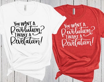 Hamilton T Shirt-Hamilton Tees-Lin Manual Miranda Shirt-Inspired by Broadway Sensation You Want A Revolution I Want A Revelation Shirt