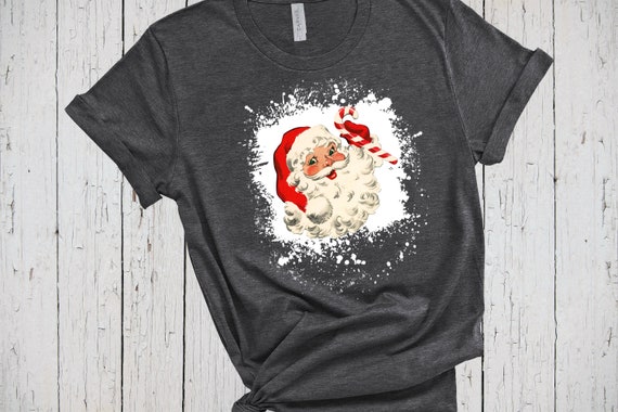 Christmas Santa Shirt, Bleached Shirt Effect, Retro Santa Shirt, Christmas  Gift for Mom, Vintage Santa Claus, Retro Christmas Shirt for Kids - Etsy