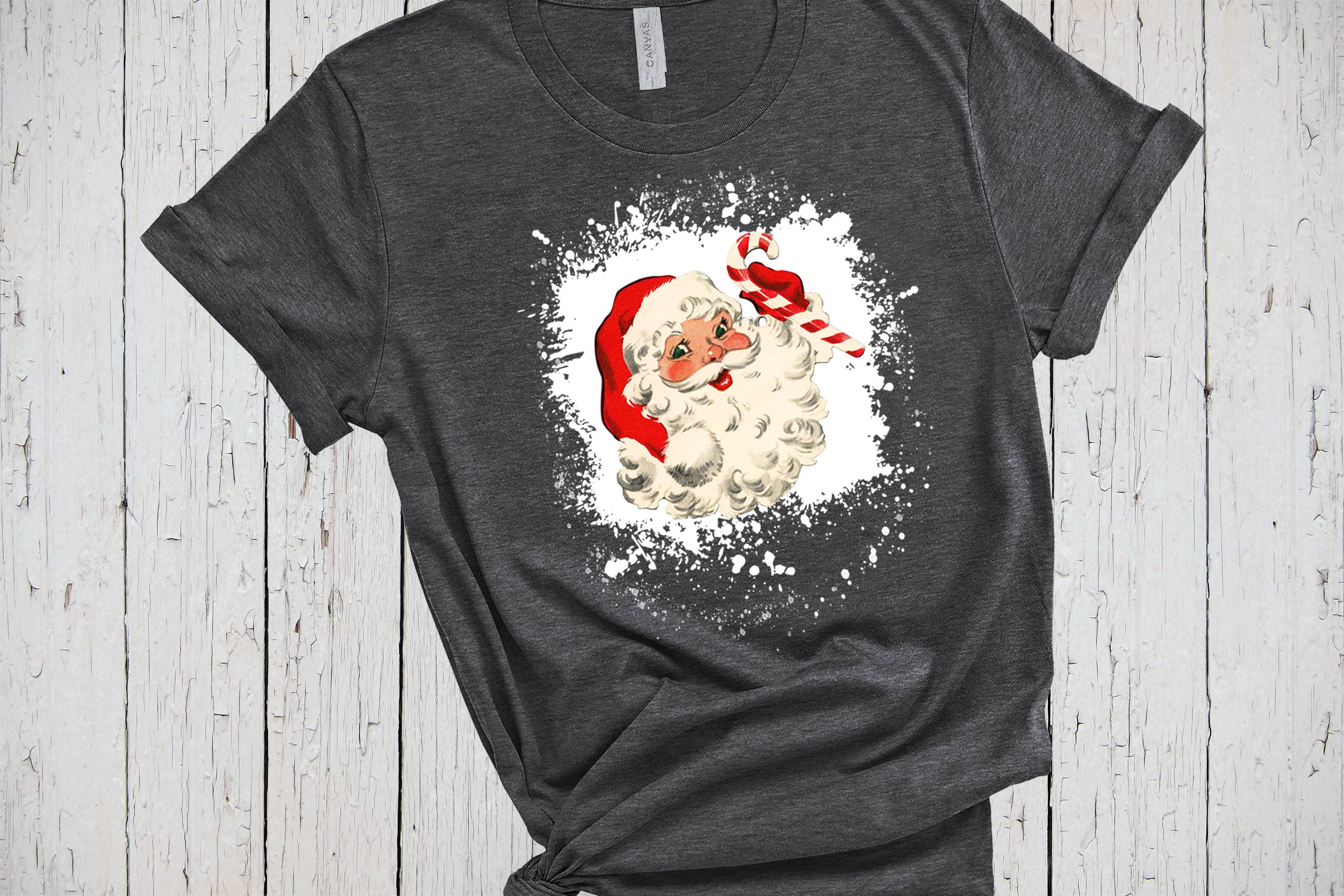 Christmas Santa Shirt, Bleached Shirt Effect, Retro Santa Shirt, Christmas  Gift for Mom, Vintage Santa Claus, Retro Christmas Shirt for Kids - Etsy | T-Shirts