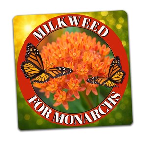 Milkweed for Monarchs Garden Sign, Pollinator Garden Decor, Butterfly Yard Sign, Monarch Butterfly Garden Stake, Native Plant Sign