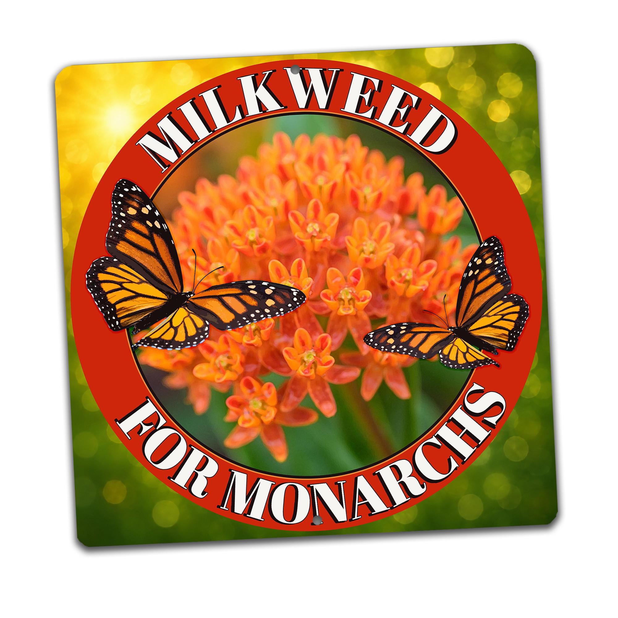 Milkweed for Monarchs Garden Sign, Pollinator Garden Decor, Butterfly Yard Sign, Monarch Butterfly Garden Stake, Native Plant Sign