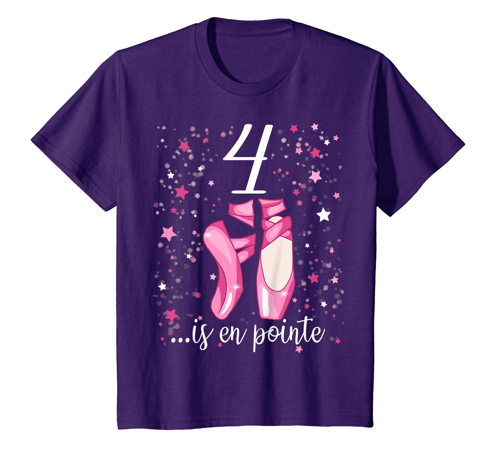 ballerina girl 4th birthday shirt 4 years old ballet shoes