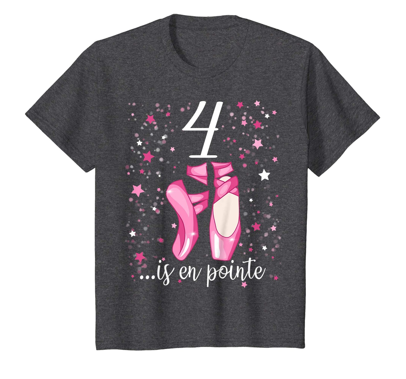 ballerina girl 4th birthday shirt 4 years old ballet shoes