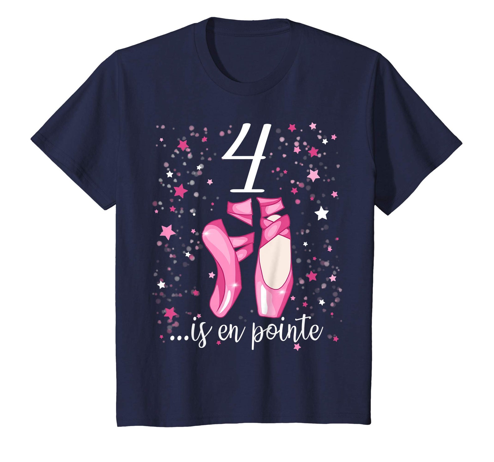 ballerina girl 4th birthday shirt 4 years old ballet shoes