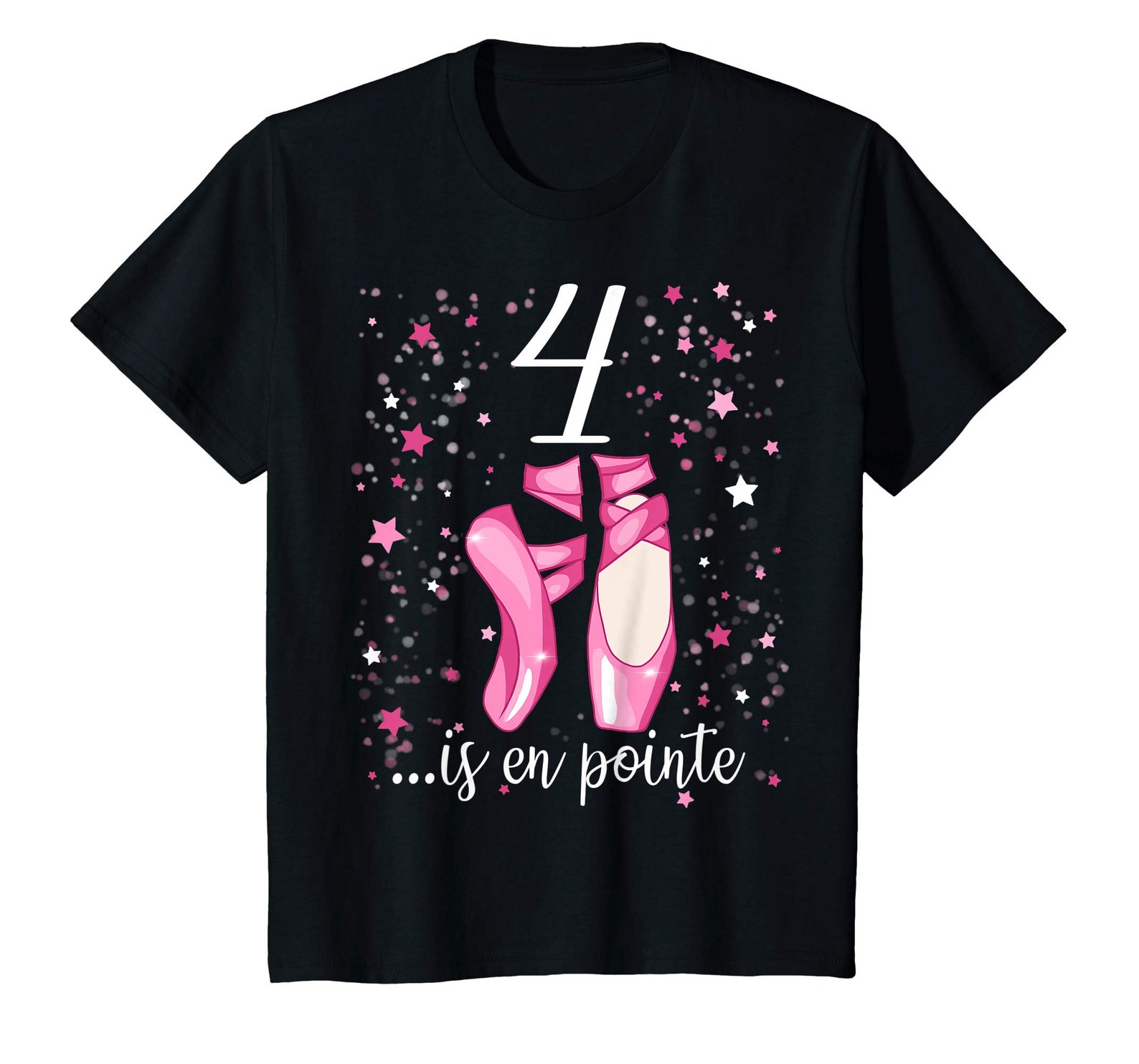 ballerina girl 4th birthday shirt 4 years old ballet shoes