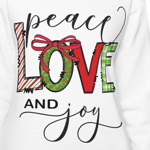 Peace Love and Joy Family Christmas Tee, Christmas Squad Holiday Shirts, Christmas Sweatshirt, Xmas Shirt, Cute Teacher Shirt Christmas Gift