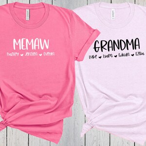Personalized Grandma Shirt, Memaw Shirt, Nana Shirt, Gift for Grandma, Customized Mother's Day Shirt, Grandchildren, Grandma Custom Shirt image 1