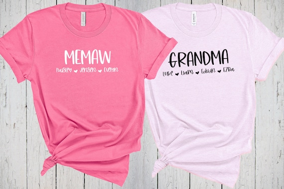Personalized Grandma Shirt, Memaw Shirt, Nana Shirt, Gift for Grandma, Customized Mother's Day Shirt, Grandchildren, Grandma Custom Shirt