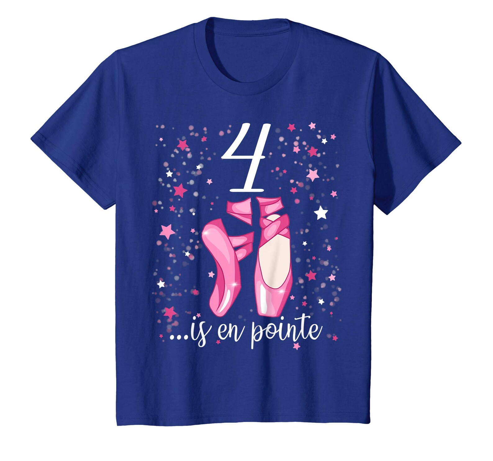 ballerina girl 4th birthday shirt 4 years old ballet shoes