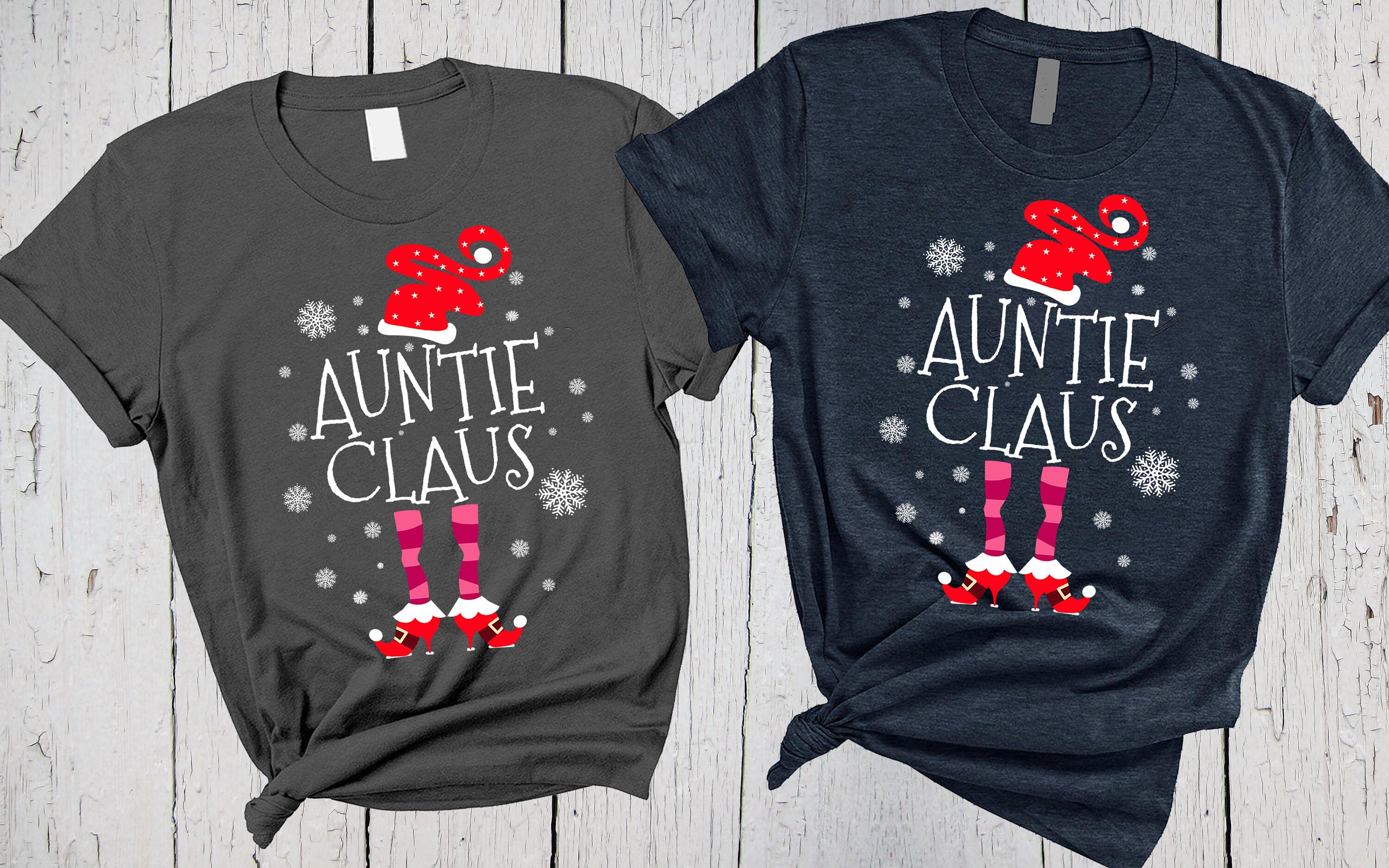 Auntie Claus Shirt Auntie Tshirt Aunt 