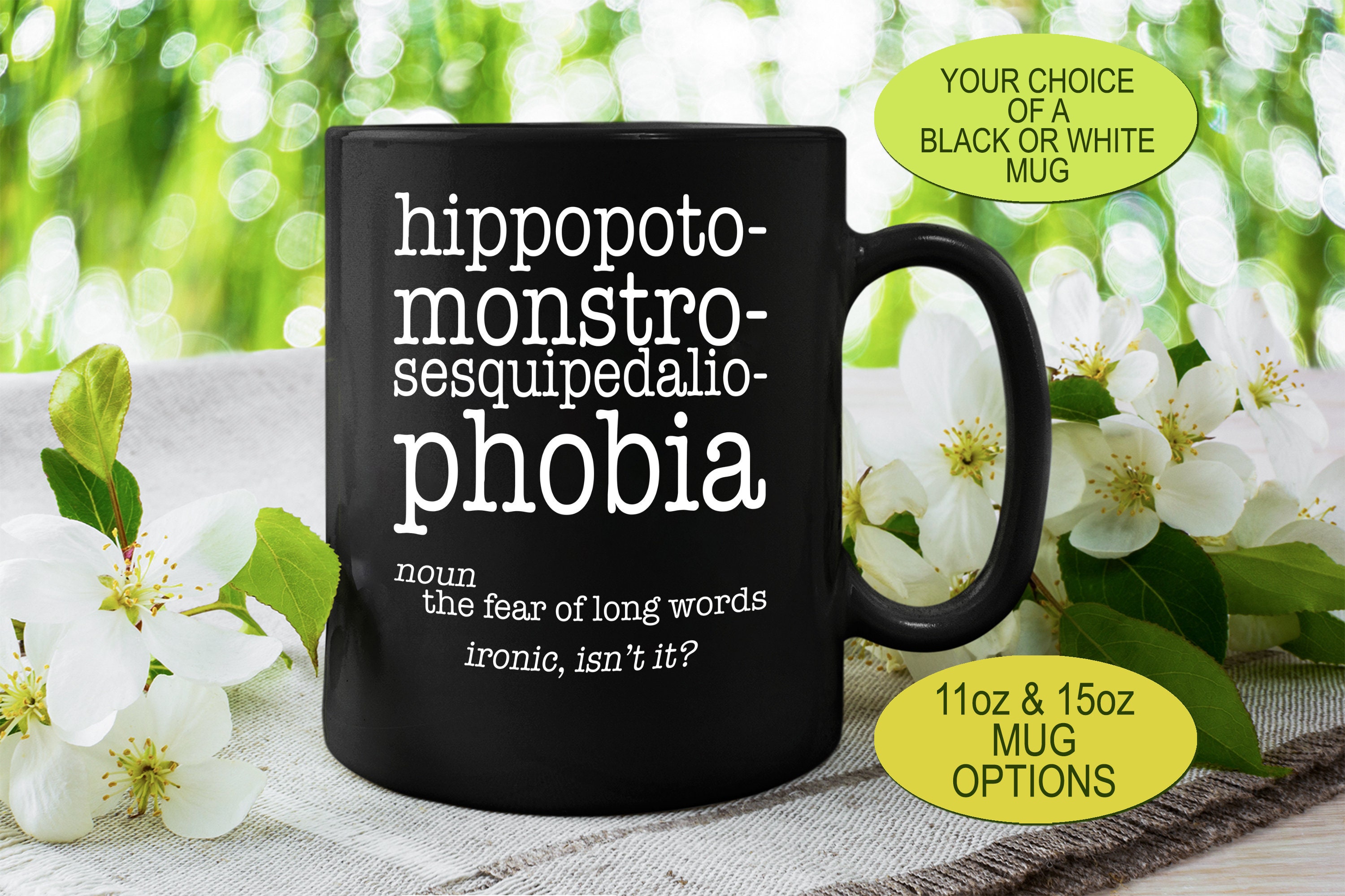 Hippopotomonstrosesquipedaliophobia Funny Coffee Mug Phobia - Etsy Sweden