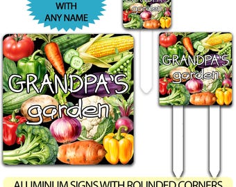 Grandpa's Garden Sign, Vegetable Farm Signs, Farmhouse Sign Grandfather Gift, Papas Garden Decoration, Gift For Grandpa, Custom Garden Decor