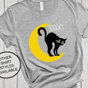 Creepy Cat Halloween Shirt, Black Cat Print, Halloween Cat Shirt, Black Cat Gift for Mom, Halloween Sweatshirt, Creepy Season, Cat Mom Tee