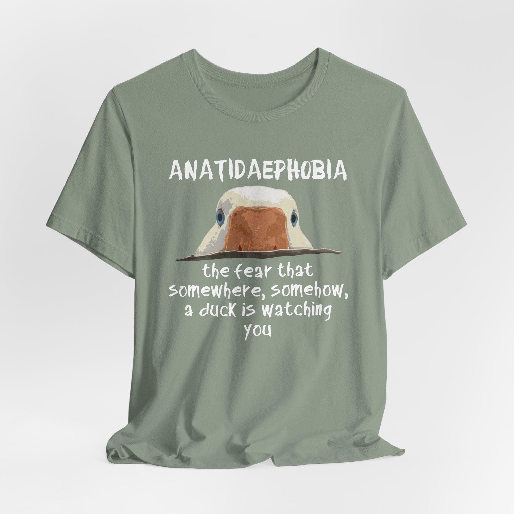 Funny Duck Shirt, Duck Phobia, Anatidaephobia, Fear of Ducks, Anatidaephobia Sufferers Society, Urban Dictionary, Gift for Men, Duck Print