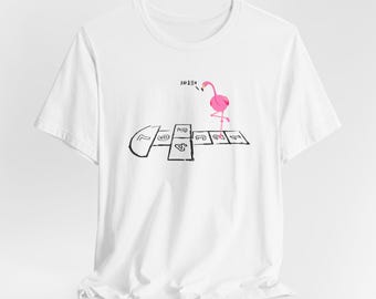 Pink Flamingo Hopscotch Shirt, F Bomb T Shirt, Funny Flamingo, Pink Flamingo Print, Funny Shirt, Flamingo Artwork, Flamingo Tshirt