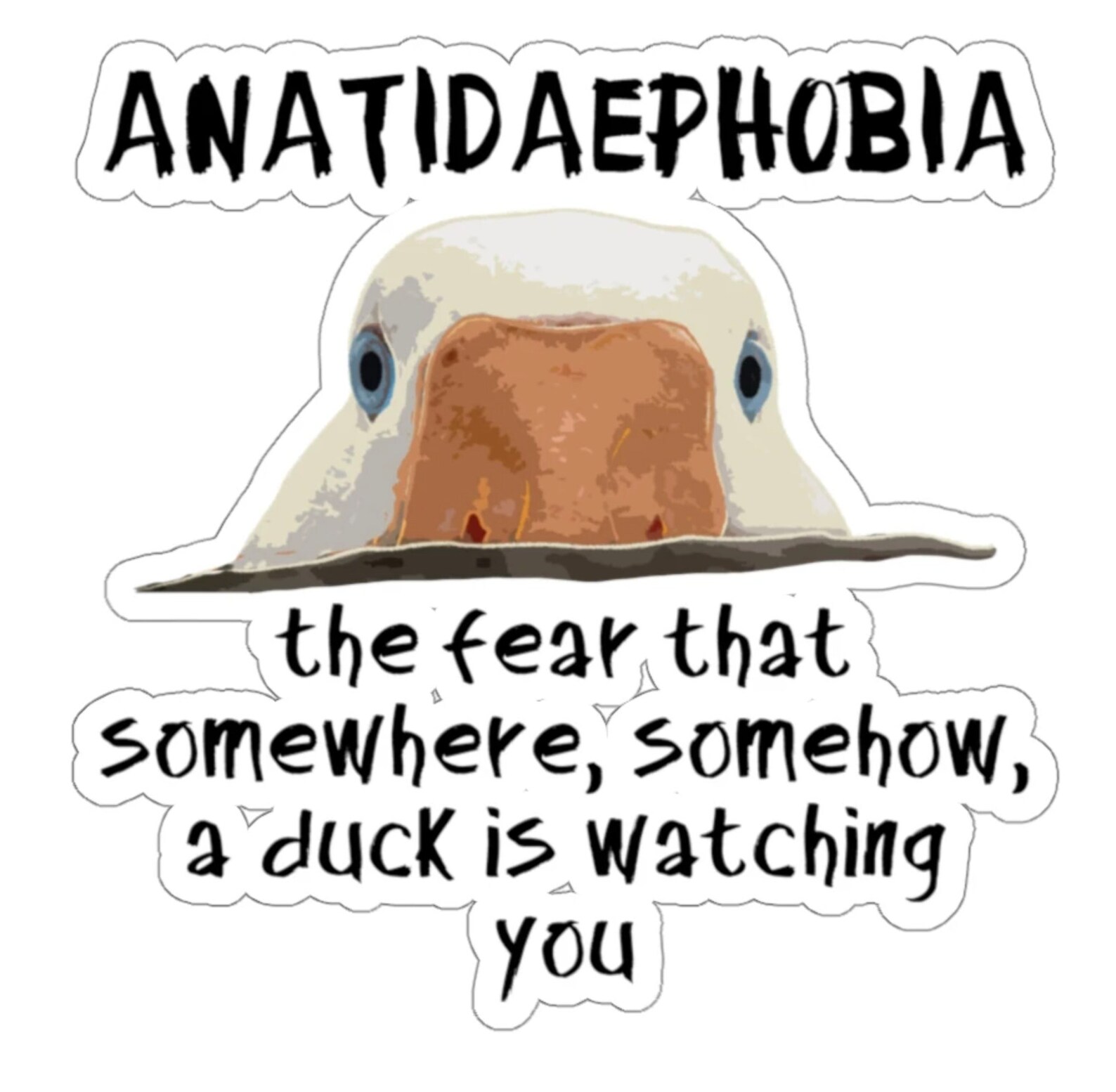 Duck Phobia Funny Duck Sticker Laptop Decal Tumbler Etsy