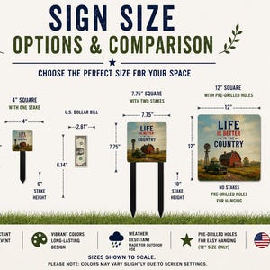a sign size guide for options and comparison