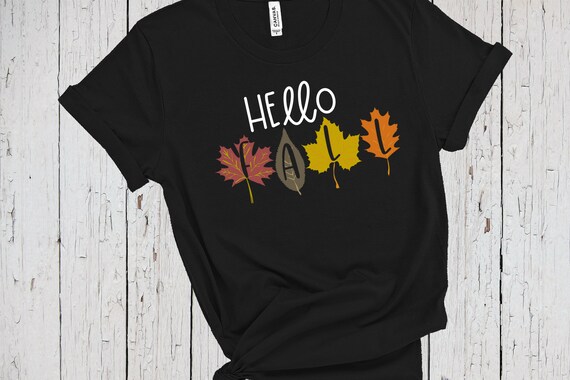 Hello Fall Leaves Shirt Holiday Shirts 