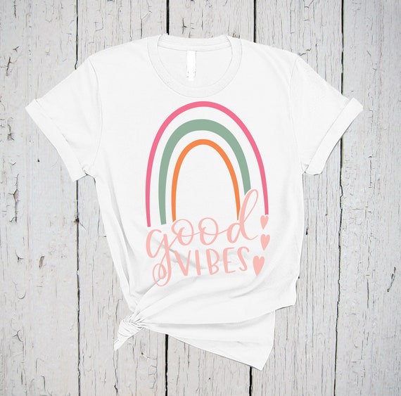 Good Vibes Hippie Shirt Vintage Rainbow 