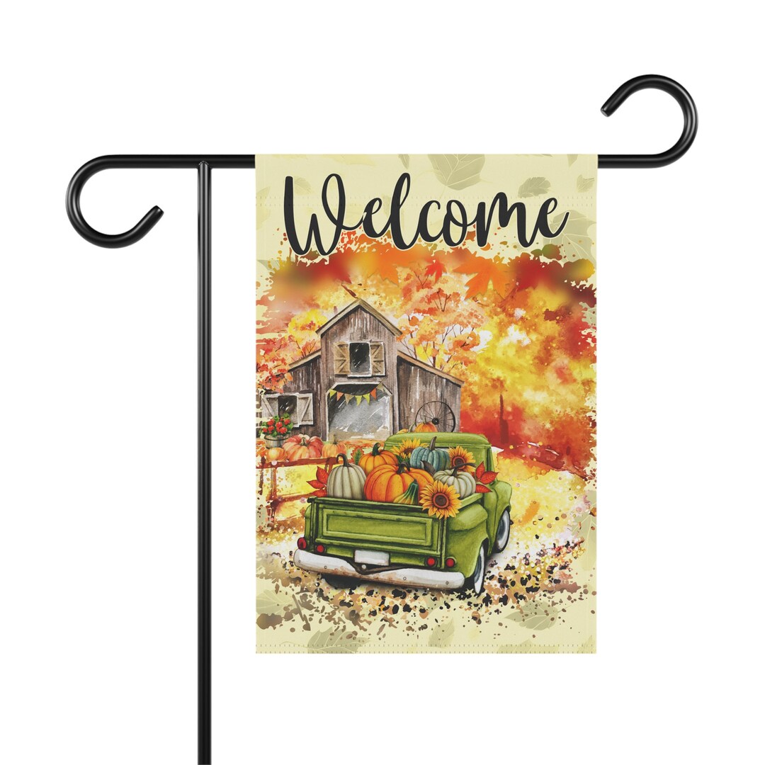 Old Truck With Pumpkins Welcome Fall Garden Flag, Pumpkin Decor Autumn ...