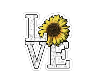 Love Sunflower, Sunflower Favors, Car Sticker, Botanical Sticker, Waterbottle Sticker, Sunflower Baby, Quote Sticker, Sunflower Art, Tumbler