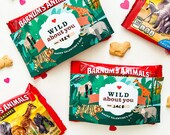Animal Crackers Wild Valentine, school valentine, classroom valentine, cute valentine, printable, no candy valentine - INSTANT DOWNLOAD