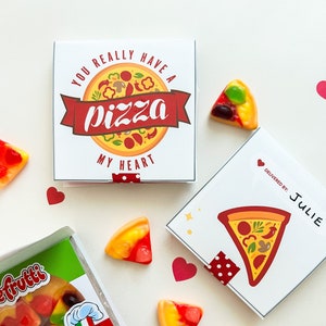Pizza My Heart Pizza Gummy Valentine, school valentine, classroom valentine, cute valentine, printable, candy valentine - INSTANT DOWNLOAD