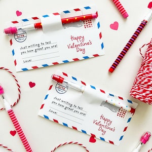 Stift Bleistift Umschlag Mail Valentine, Schule Valentine, Klassenzimmer Valentine, cute Valentine, printable, no candy valentine - INSTANT DOWNLOAD