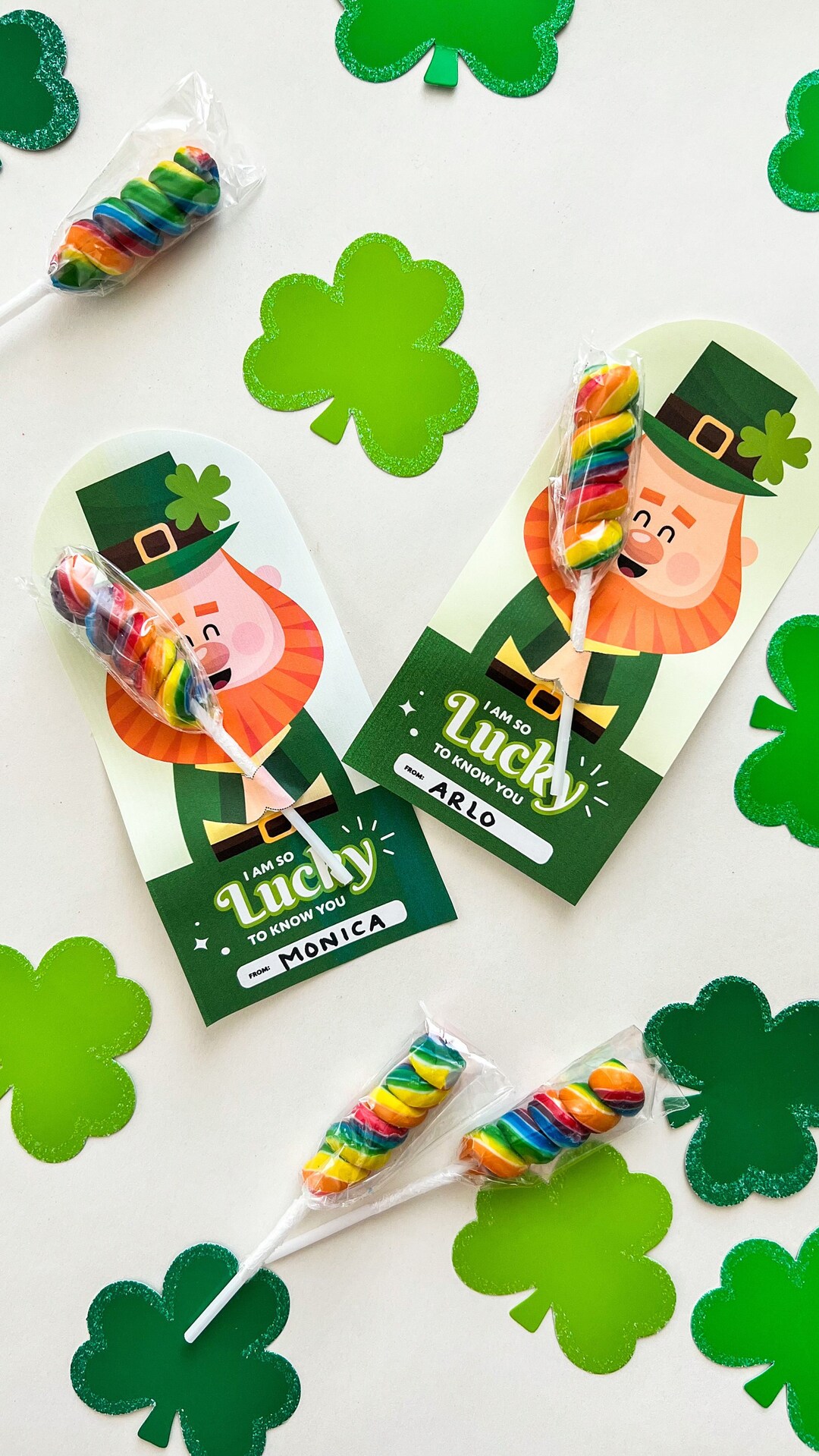 St. Patrick's Day Leprechaun Printables, Rainbow Lollipop, St. Patrick ...