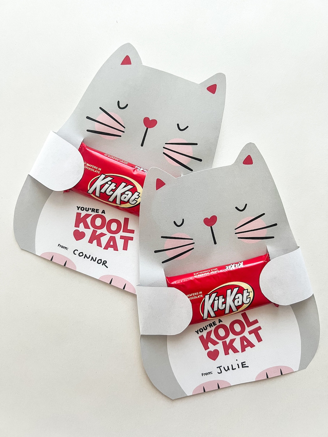 Kool Kat Kitkat Valentine, School Valentine, Cute Valentine, Printable