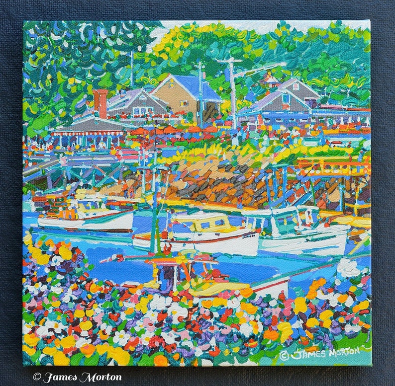 Perkins Cove Maine Art Print Ogunquit Maine Stretched Canvas Etsy