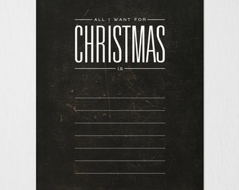 All I want for Christmas print