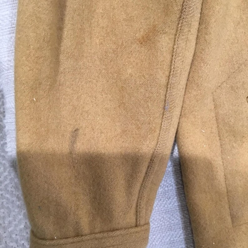Vintage 70er Jahre Pendleton Tan Brown Solid Wolljacke Ranch Mantel Größe Large Bild 8