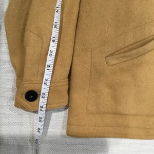 Vintage 70er Jahre Pendleton Tan Brown Solid Wolljacke Ranch Mantel Größe Large Bild 6